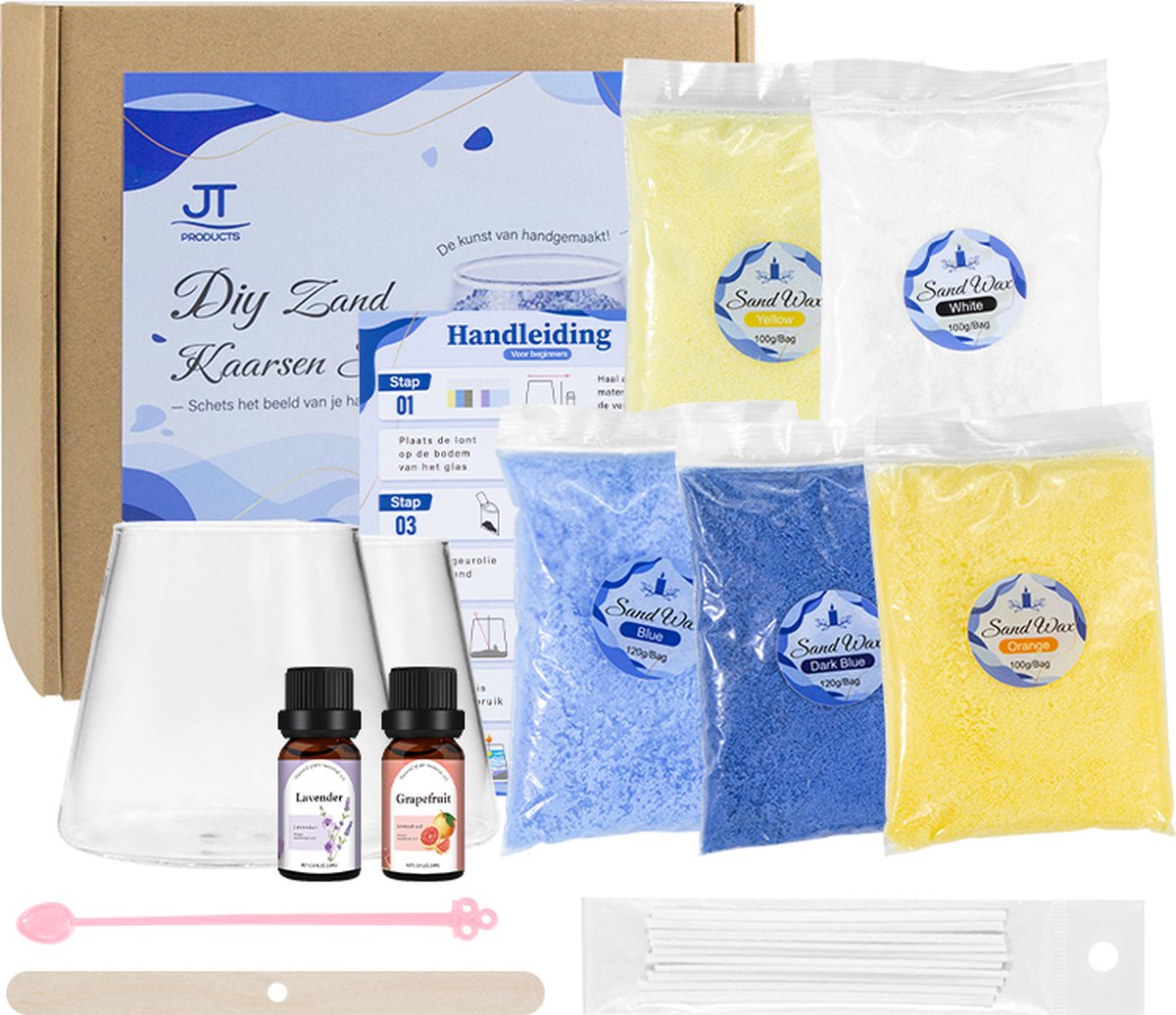 JT Products Zand Wax Kaarsen Maken Set - Kaarsenzand - Sand Wax - Starterspakket - Kaarsen Maken Voor Volwassenen - Candle Making Kit - Zelf Kaarsen Maken - DIY - Creatief - Kerst Cadeau