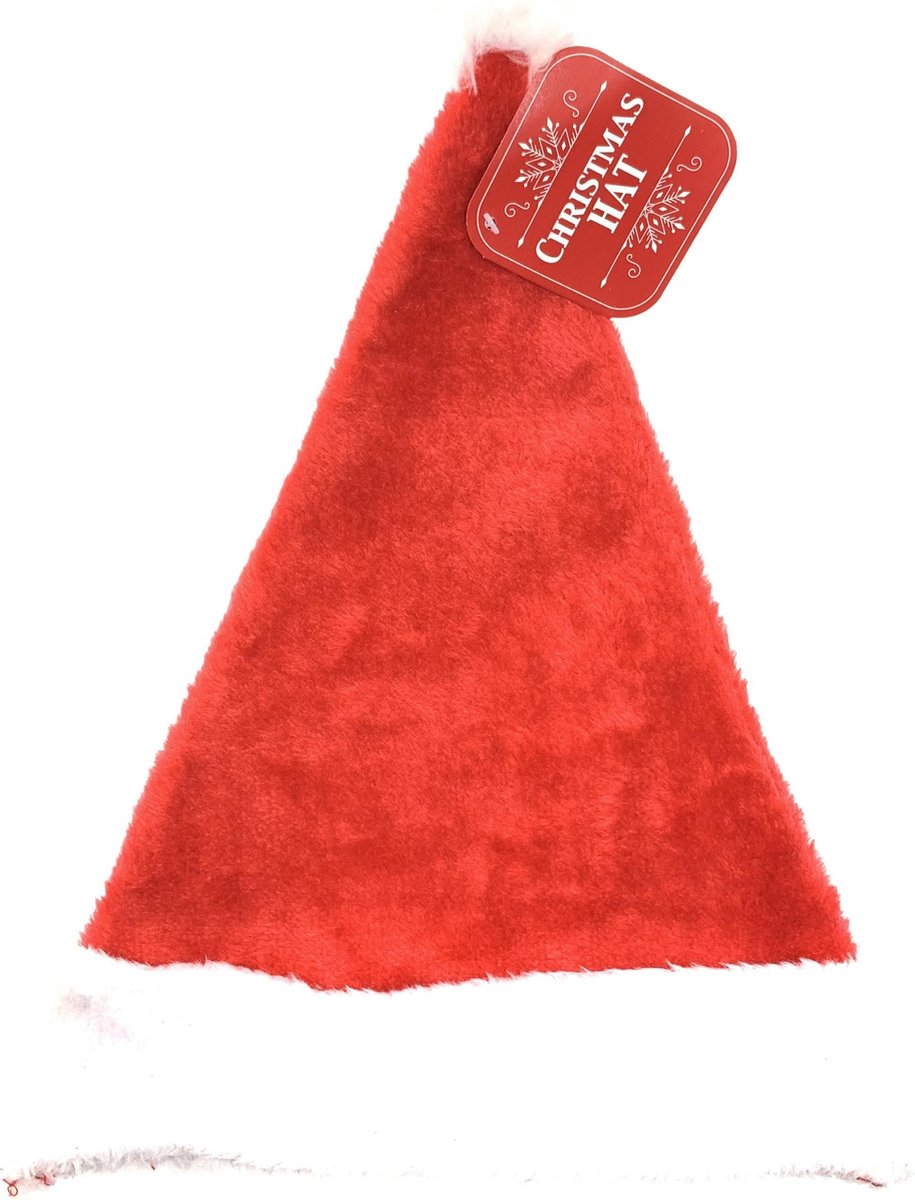 KERSTMUTS - KERSTMAN - MET WIT BOLLETJE - VOLWASSEN MAAT - Christmas Hat - KERST