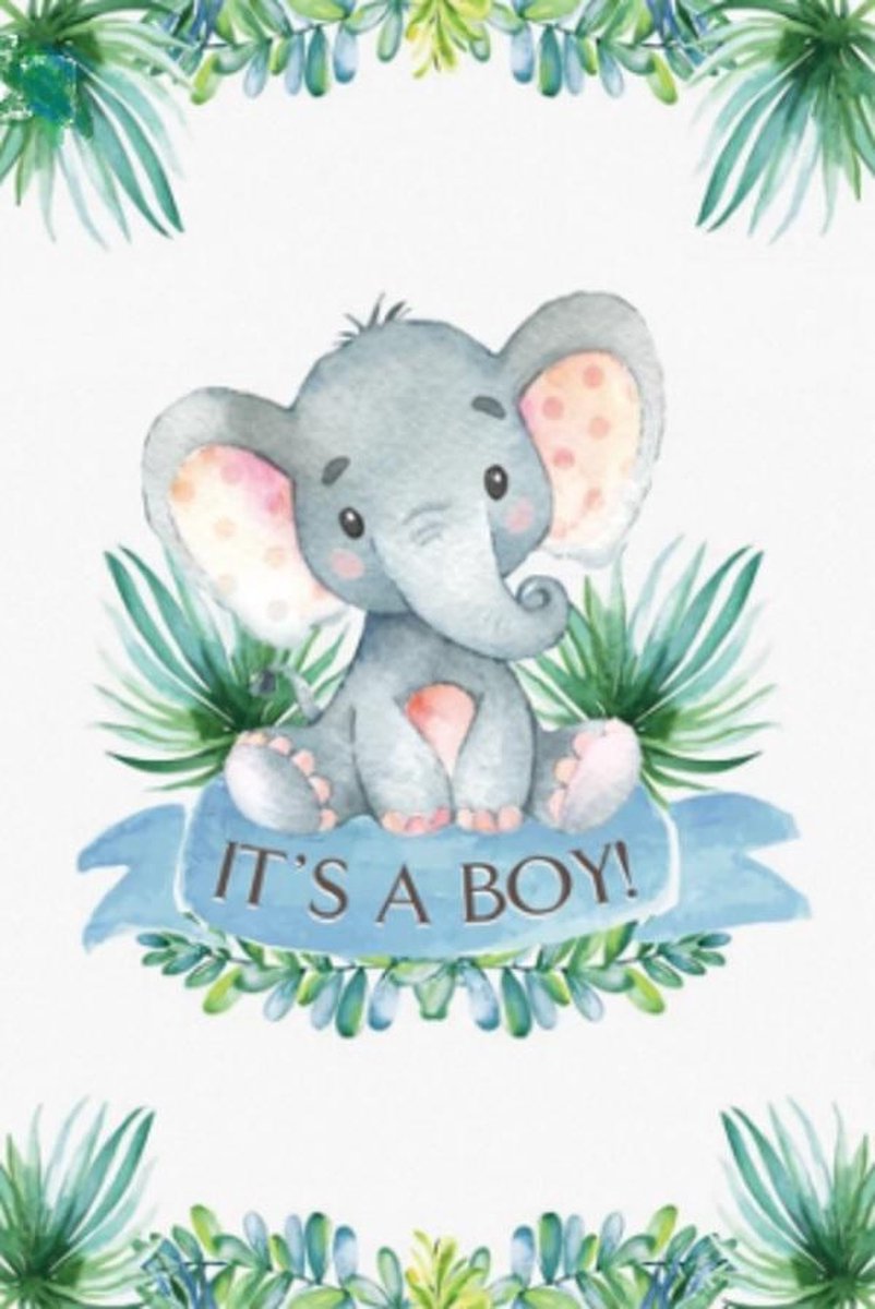 Geboorte - Its a boy - Olifant - Versiering - Raam - Poster - Wanddoek - Banner van Polyester - 100cm (Breed) x 150cm (Hoog)