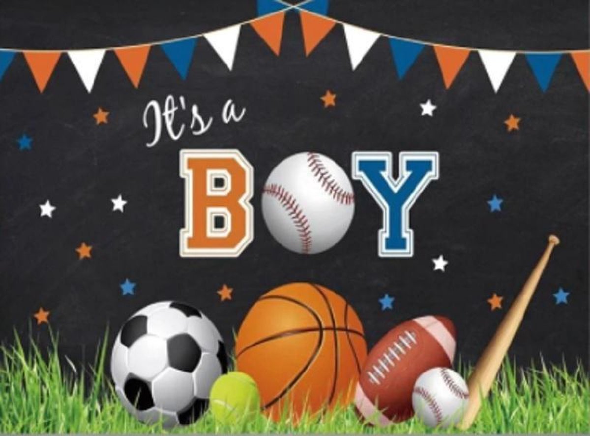 Geboorte - Its a boy - Versiering - Raam - Poster - Wanddoek - Banner van Polyester - 150cm (Breed) x 100cm (Hoog)