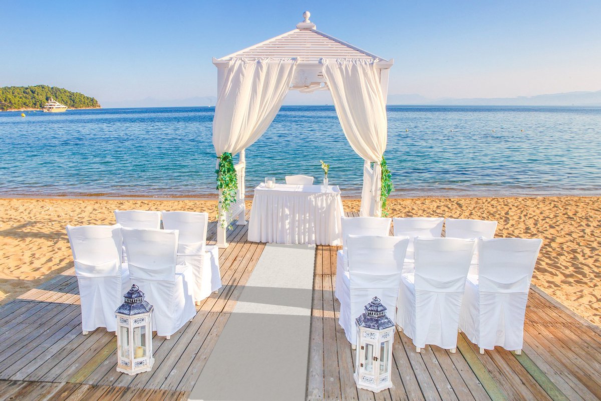 JYG - Feestloper Wit met beschermfolie - 100 x 1000cm ( 1 x 10m )