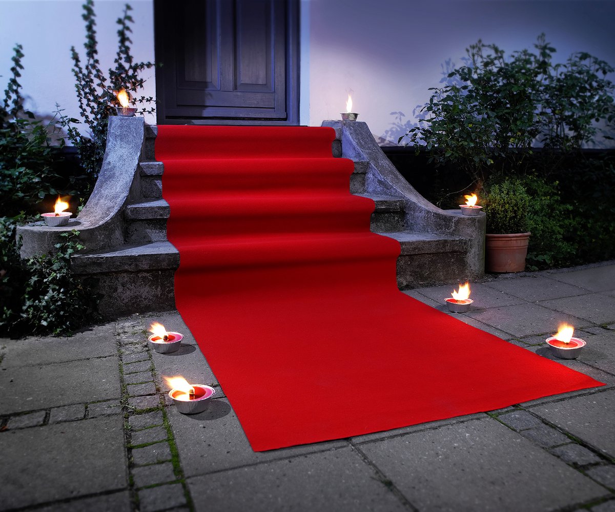 JYG - RODE LOPER - Feestloper - Partyloper 200x3000cm (2x30m) - Rood