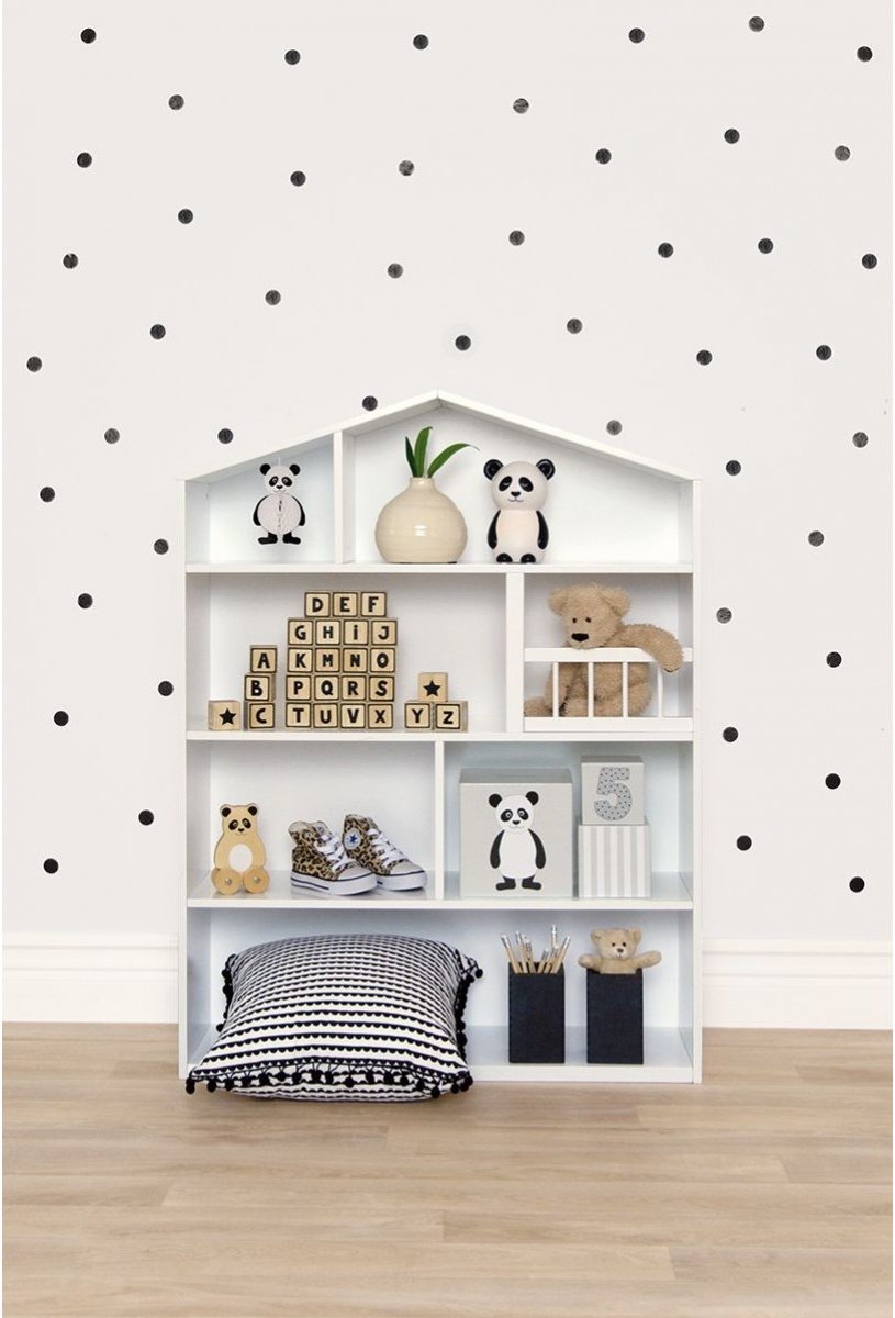 Decoratief groot wit Muurhuis/Wandhuis 75 x 99 x 24 cm