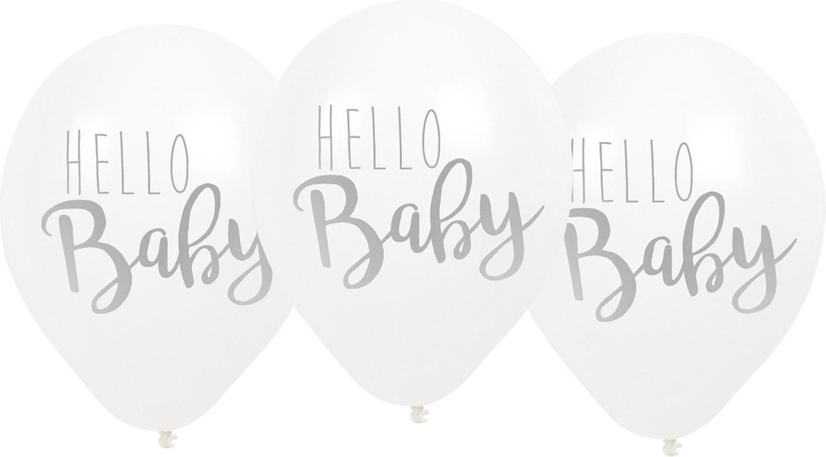 JaBaDaBaDo B2008, Speelgoed ballon, Latex, Wit, Rond, 30 cm, 210 mm