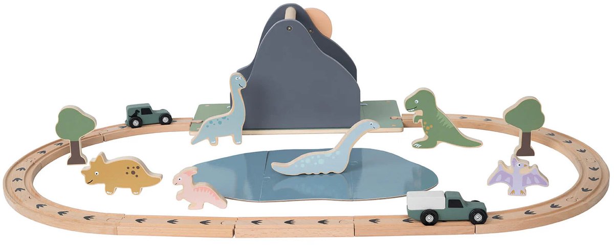 Jabadabado Houten Speelset Dino World - Multi