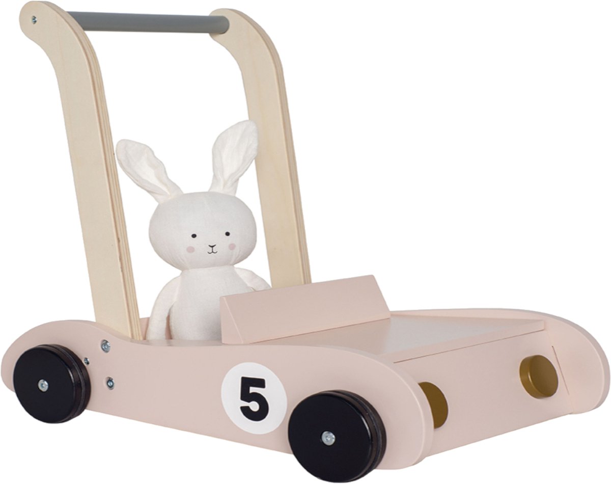   Loopwagen - Hout - Roze