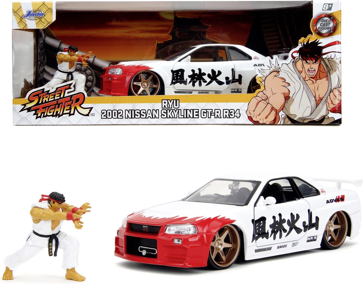 Jada Toys Street Fighter Diecast Model 1/24 Nissan Skyline GTR Vehicles