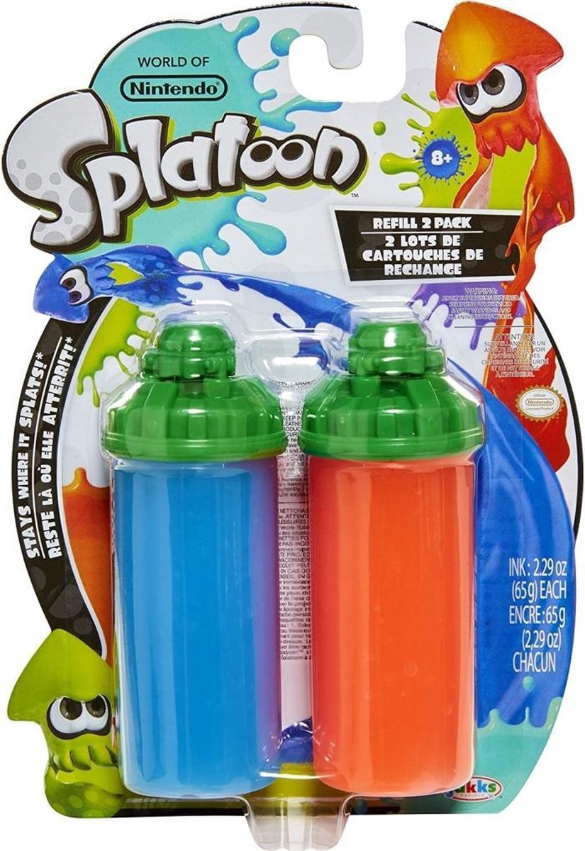World of Nintendo - Splatoon Splatter Shot Ink Blaster Refill 2-Pack (Blue/Orange)