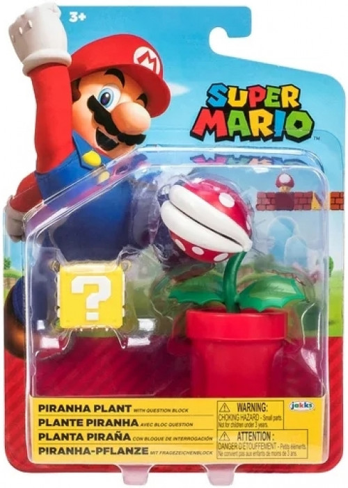 Super Mario Action Figure - Piranha Plant with Question Block