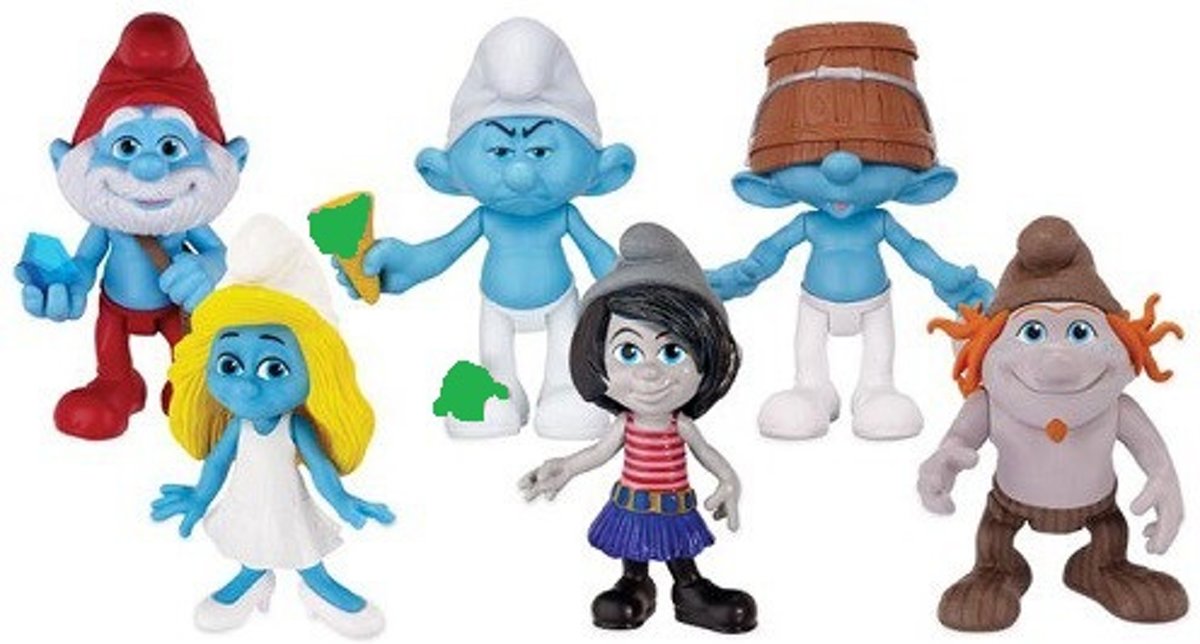 Set van 6 beweegbare Jakks Pacific smurfen