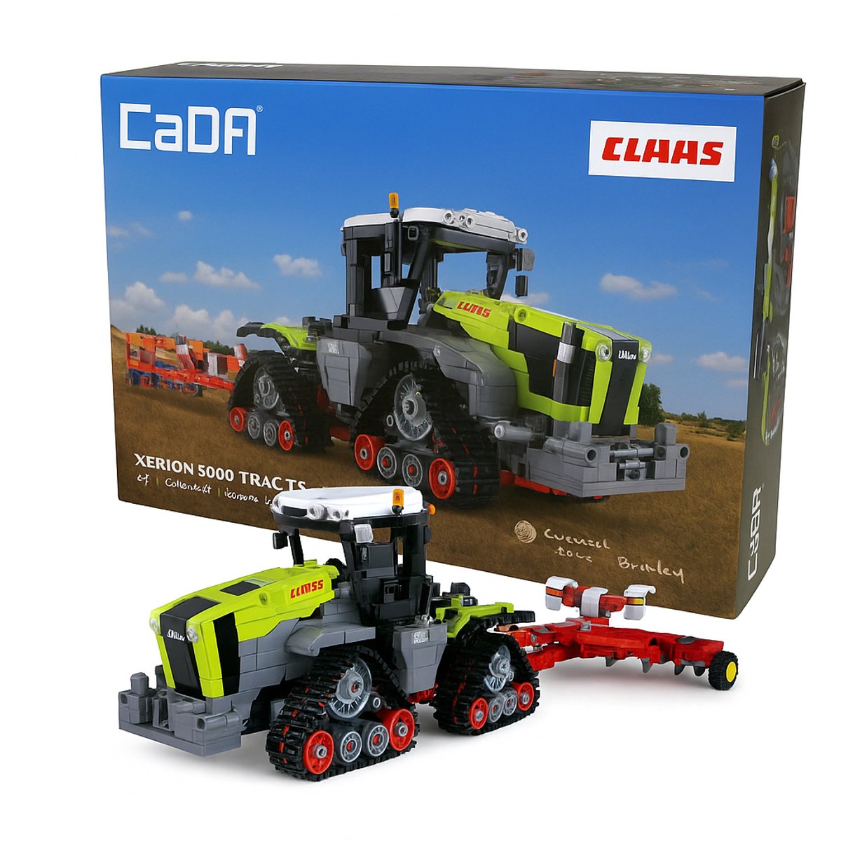 Jamara Constructiespeelgoed - 402856 - CaDA Bricks - Claas Xerion 5000 Trac TS - Zware landbouwtractor Bouwstenen set - 1:32