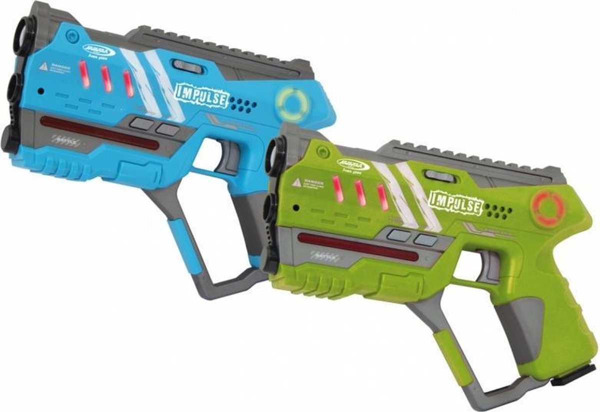 laserpistoolset Impulse jongens 22 cm blauw/groen