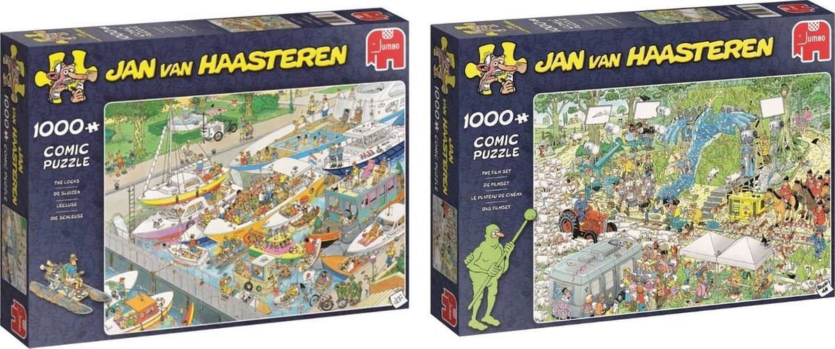 Jan van Haasteren Puzzelbundel - 2 stuks - De Sluizen 1000 stukjes & De Fimset 1000 stukjes