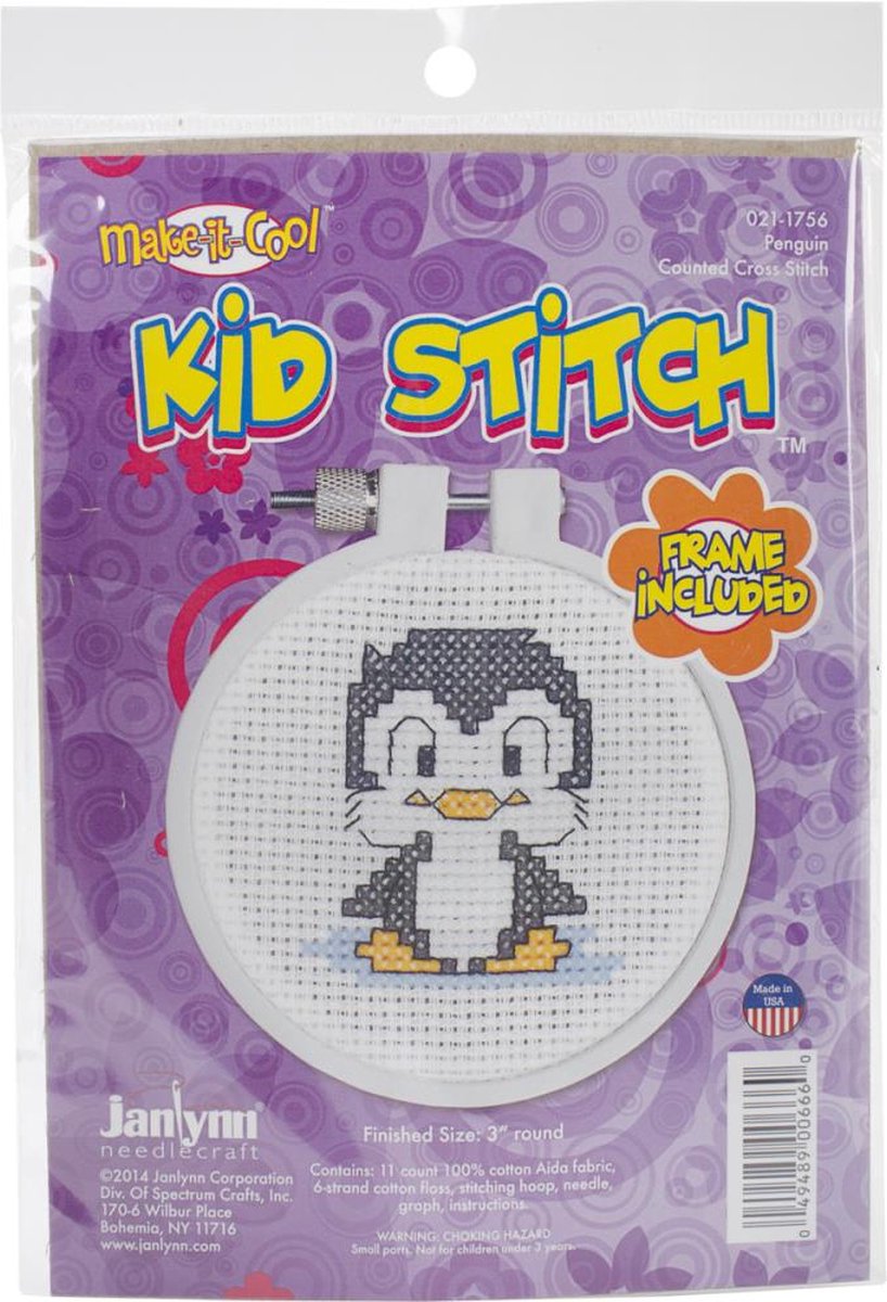 JanLynn Kid Stitch - borduurpakket - pinguïn - 21-1756