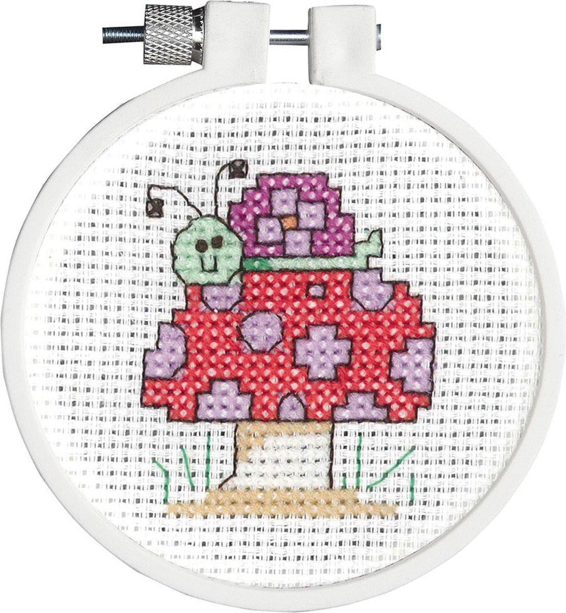 JanLynn kid stitch - borduurpakketje - slak op paddenstoel - 21-1751