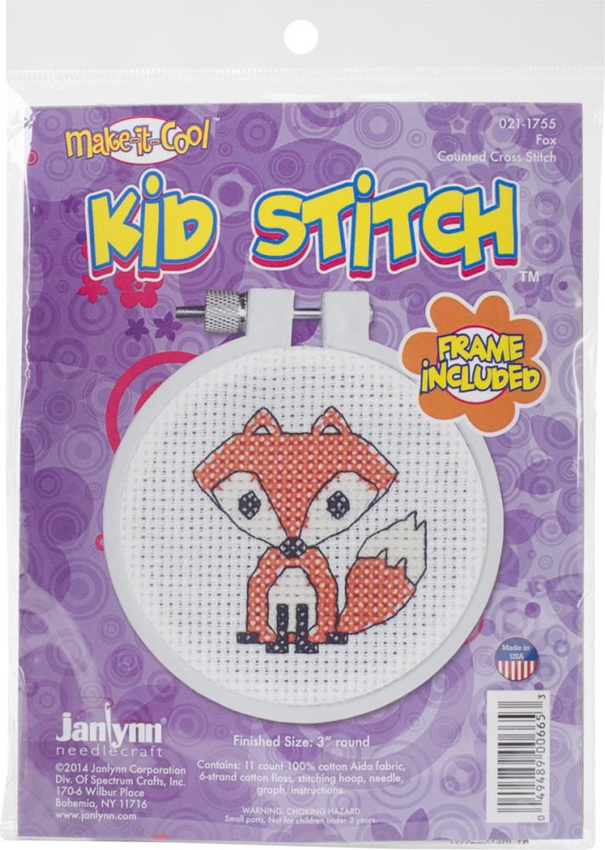 Janlynn - kid stitch - Borduursetje vos - 021-1755