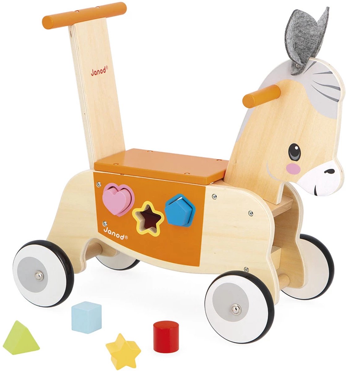   - Loopwagen Ezel - Een Metgezel Om Op Te Rijden Of Te Duwen - Inclusief Vormenstoof Voor Nog Meer Plezier - Ideaal Voor De Ontwikkeling Van De Motoriek - Geschikt Vanaf 1 Jaar