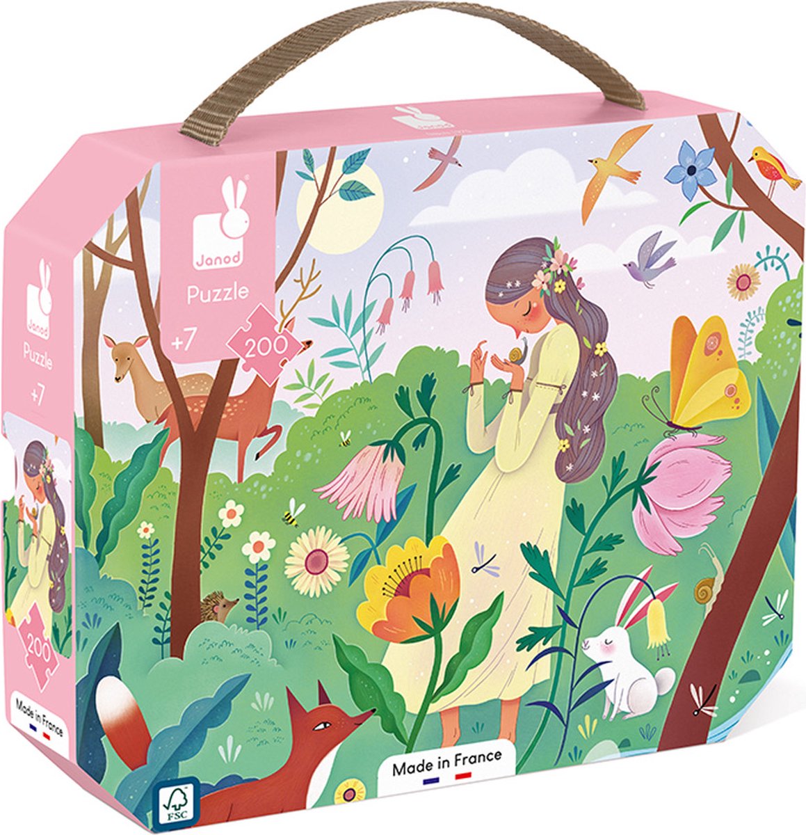 Janod - Puzzel Moeder Natuur - In Puzzelkoffer - 200 Stukjes - Geschikt Vanaf 7 Jaar