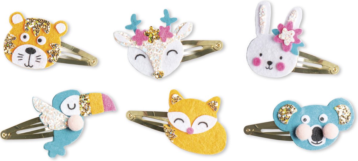   6 GLITTERY ANIMAL HAIRCLIPS TO MAKE
