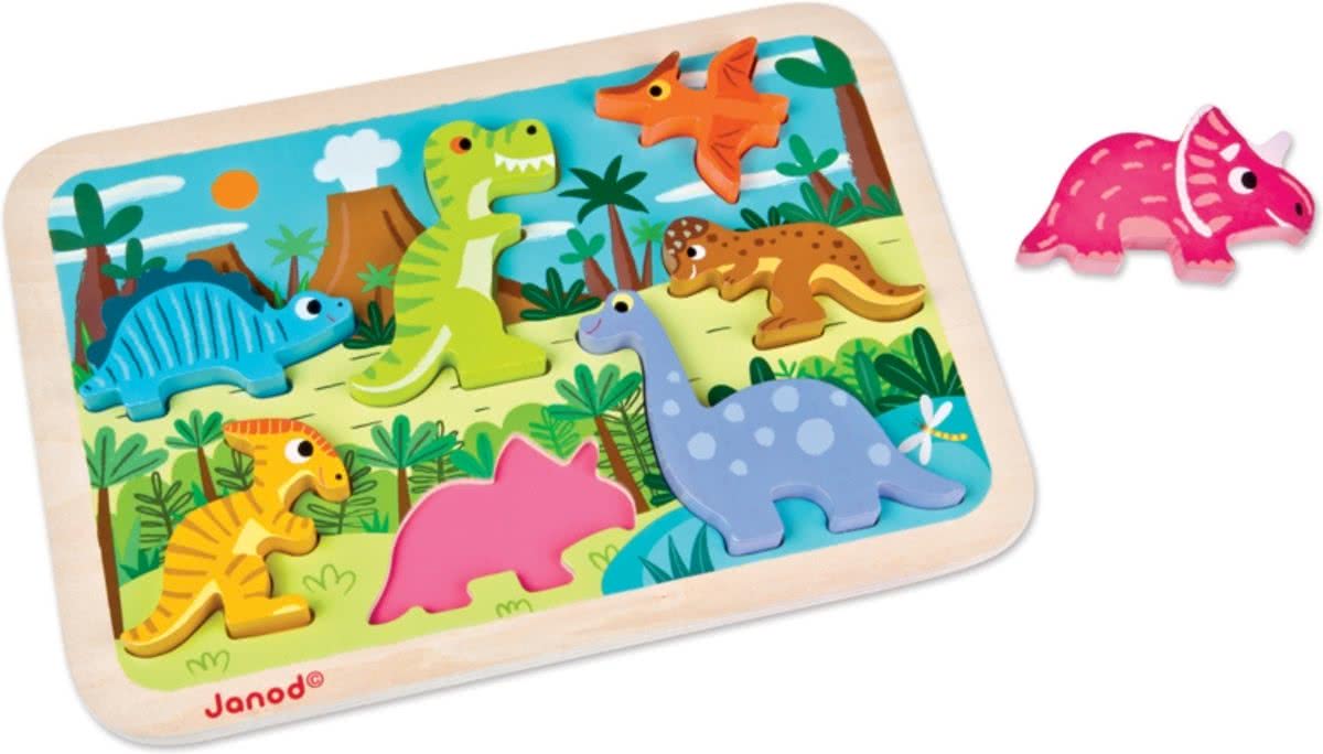 Janod Chunky Dinosaurus - Knopjespuzzel
