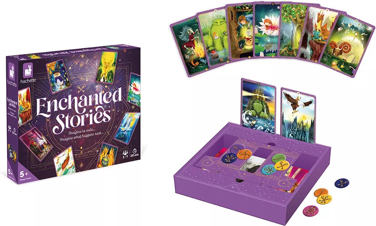 Janod Spel - Betoverende Verhalen - Vertel- En Deductiespel - Verzin Verhalen En Probeer De Volgende Wending Te Raden! - Spel Voor De Hele Familie, Van 2 Tot 7 Spelers - Geschikt Vanaf 5 Jaar