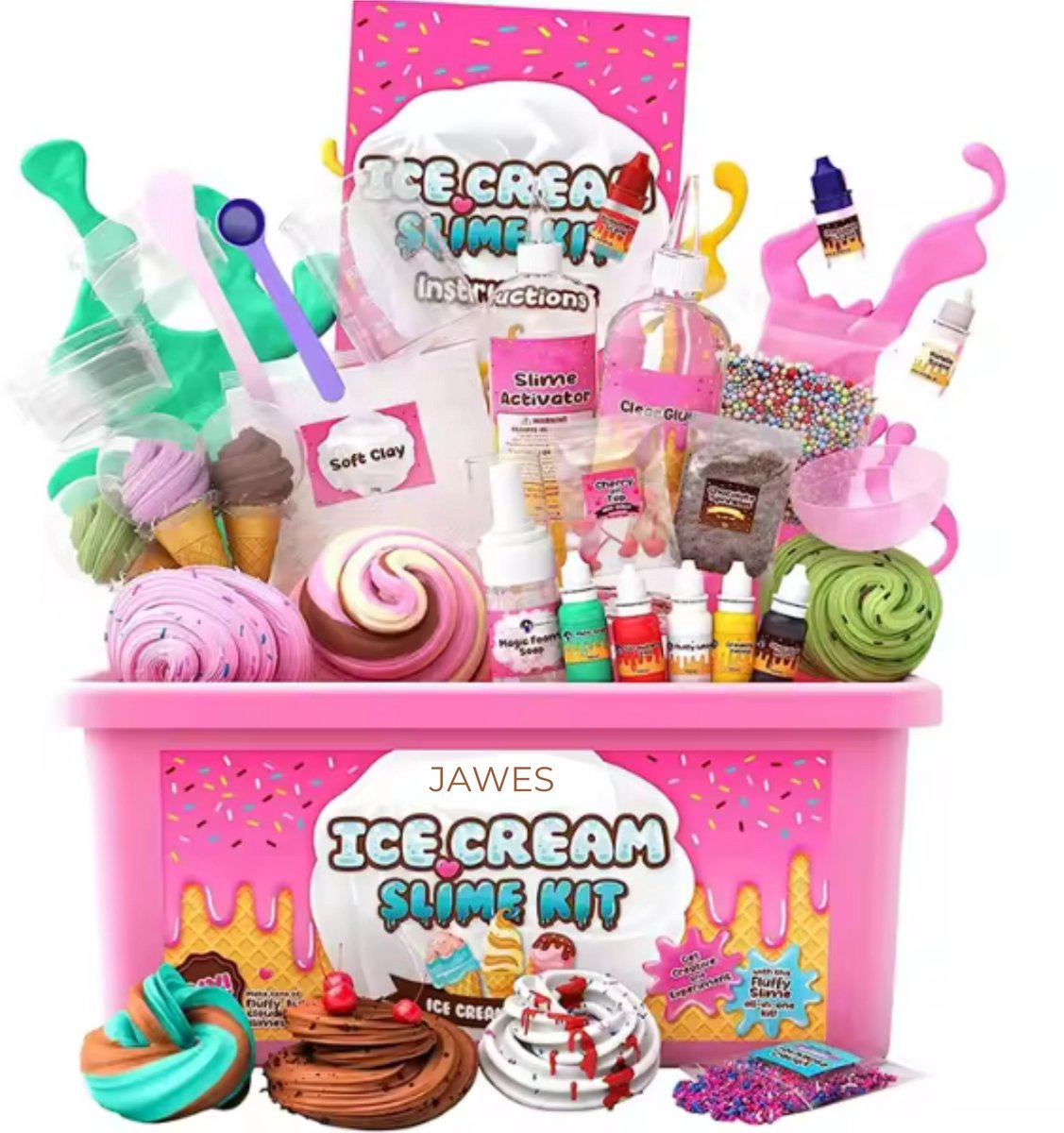 Jawes- Fluffy Ice Cream Shop- Slijm- Slijm maken- Slime- Slijm maken voor kinderen-Slijm set- Slijm pakket- Slijm maken pakket- Slijm fluffy