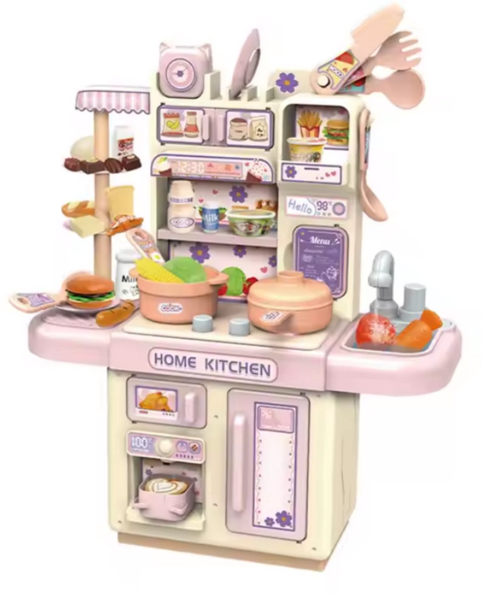 Jawes- Speelkeuken- Roze- Speelgoed- Keukentje- Speelgoed keuken- Met accessoires- Speelkeuken- Speelgoedkeukentjes
