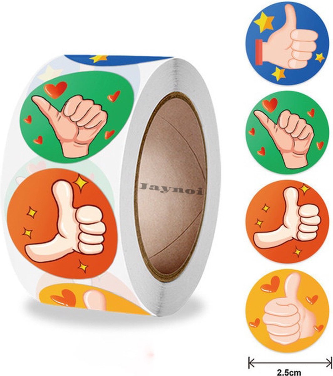 Beloningssysteem beloningsstickers duim omhoog - 500 stuks - Zindelijkheid training stickers emoji - Stickers voor koffer / potjes / laptop / agenda - Stickervellen kinderen & volwassenen - 500 stuks