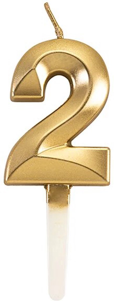 Cijferkaars Goud 2 Jaar - Kaars 2 Jaar - Kaars Cijfer 2 Cijfer Kaarsjes - Kaarsje 2 Jaar - Gouden Kaars Taart / Cupcake 2 Jaar - Voor leeftijd: 12 / 20 / 21 / 22 / 23 / 24 / 25 / 26 / 27 / 28 / 29 / 32 / 42 / 52 / 62 / 71 / 82 / 92 - Goud