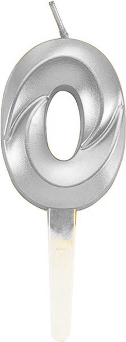 Cijferkaars Zilver 0 Jaar - Kaars 0 Jaar - Kaars Cijfer 0 Cijfer Kaarsjes - Kaarsje 0 Jaar - Zilveren Kaars Taart / Cupcake 0 Jaar - Voor leeftijd: 10 / 20 / 30 / 40 / 50 / 60 / 70 / 80 / 90 / 100 - Zilver