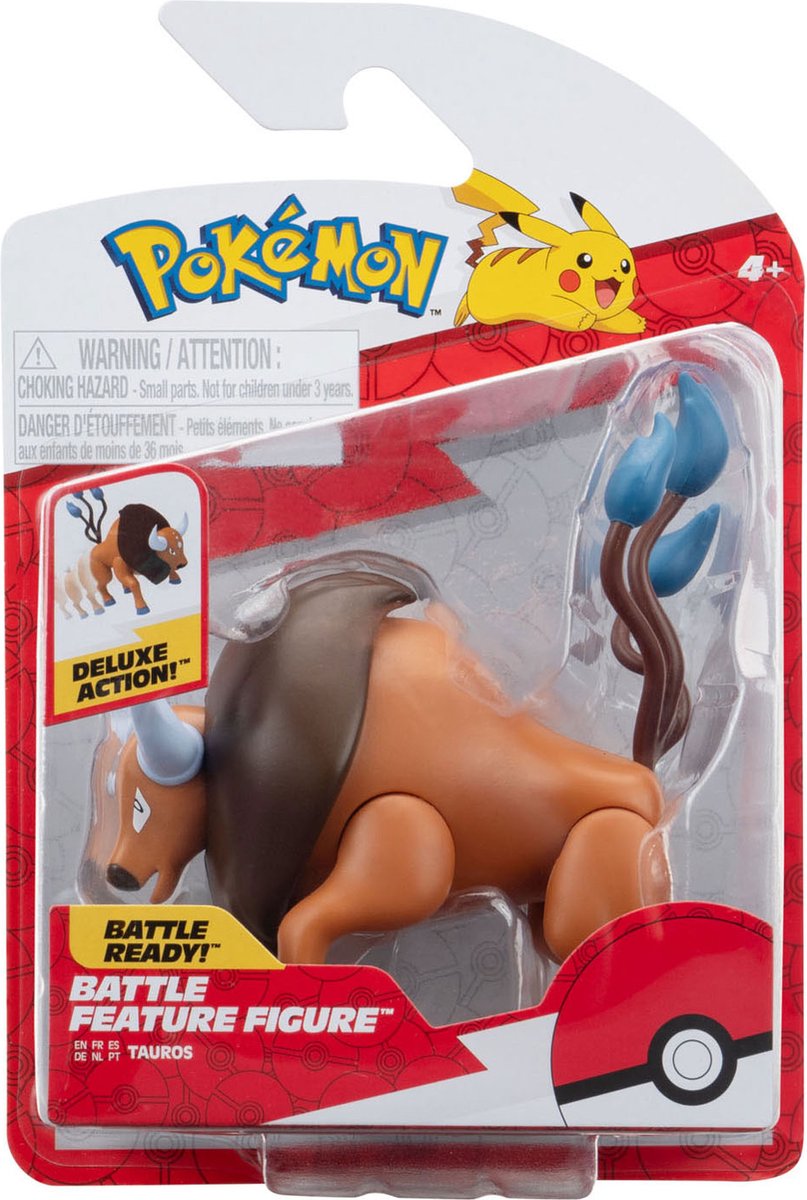 Jazwares Pokémon Battle Feature Figure Tauros 10 cm Action Figuur