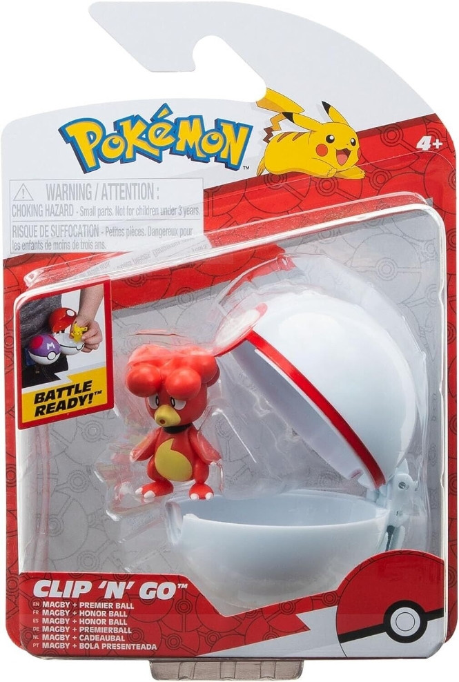Pokemon Figure - Magby + Premier Ball (Clip \n\ Go)