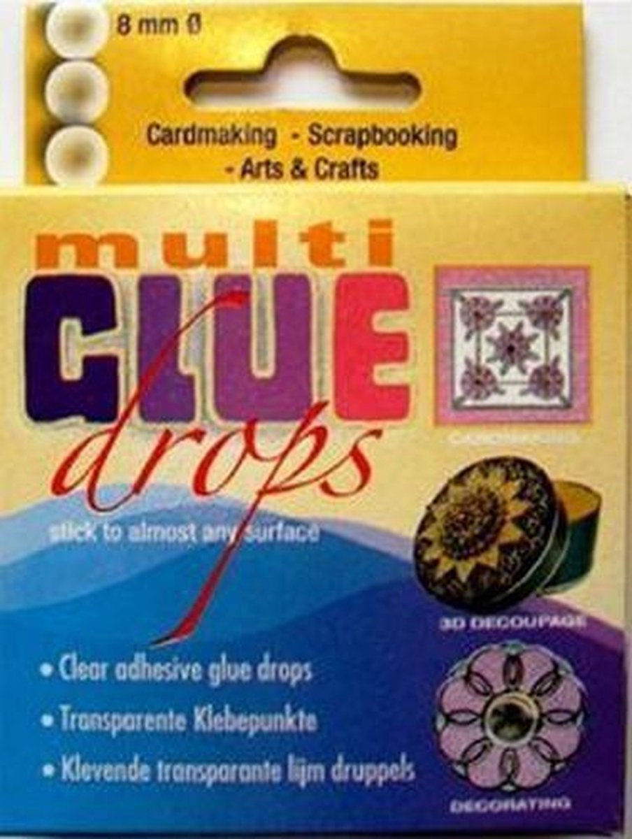 Multi Glue drops, 80pcs / 8mm