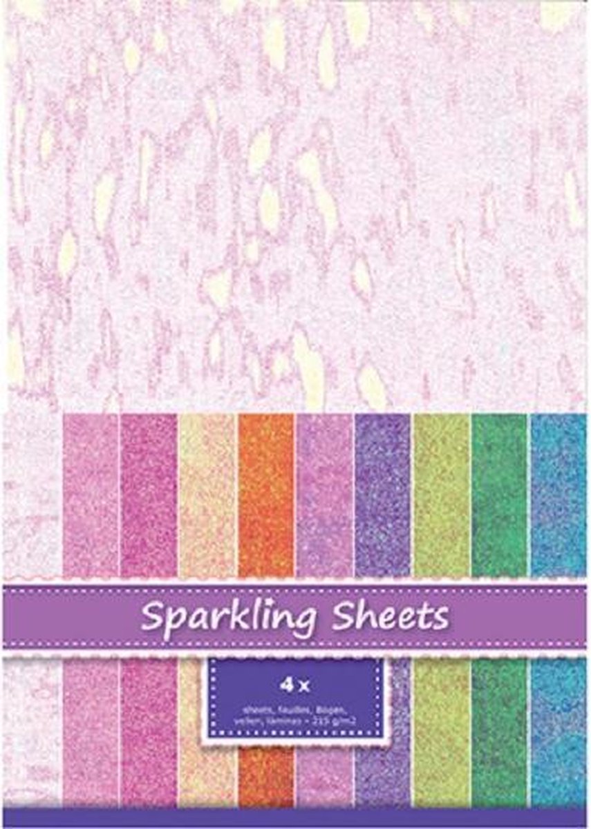 Jeje Glitterpapier Roze - Seashell Effect - A4 Formaat