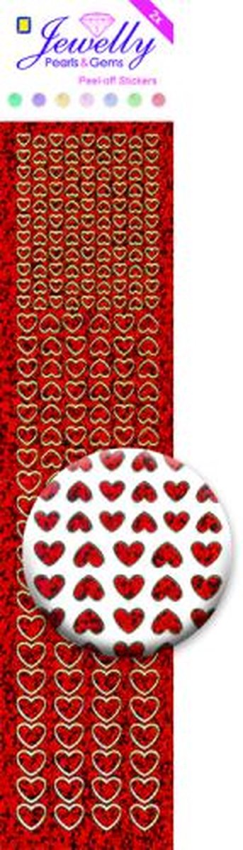 Jewelly, Hearts, Diamond Red, 2 sheets