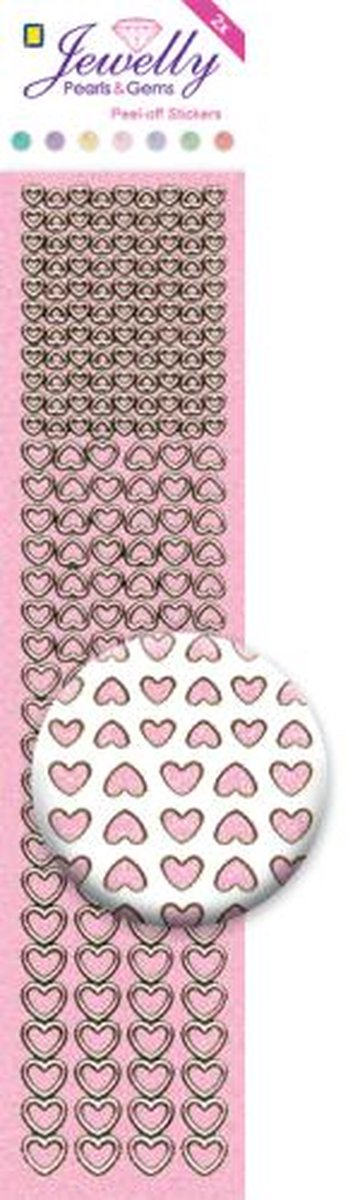 Jewelly, Hearts, GT Pink, 2 sheets