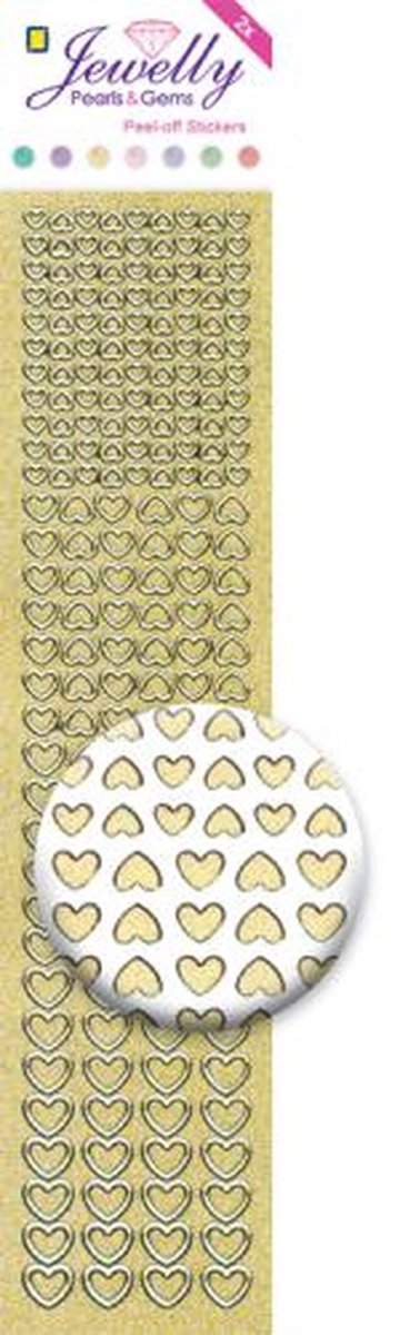 Jewelly, Hearts, Pearl Gold, 2 sheets