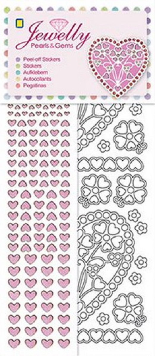 Jewelly Pearls & Gems, White Flowers, 5 sheets
