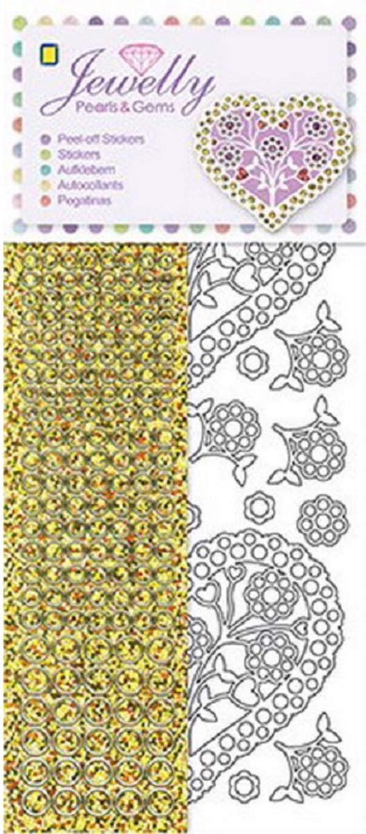 Jewelly Pearls & Gems, White Hearts, 5 sheets