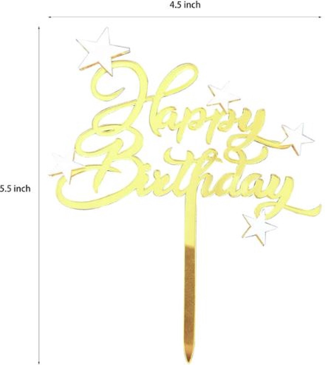 taart topper - verjaardag - decoratie - happy birthday - versiering - Goud