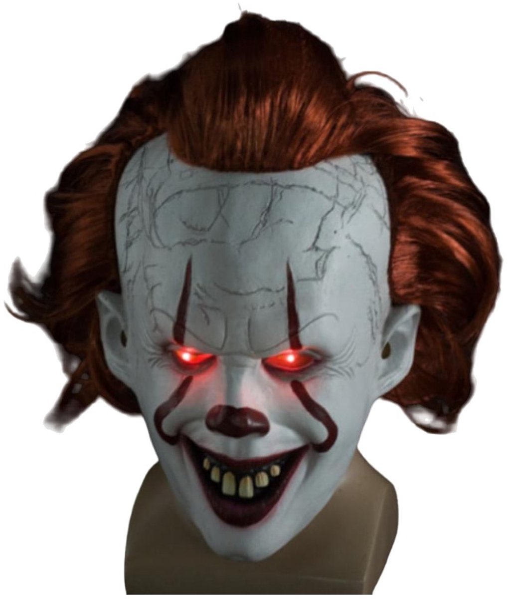 JeiibrZui Clownmasker - Pennywisemasker - Realistisch Latex Halloweenmasker Voor Feesten En Cosplay - 1 Stuk - Volwassenen Rood