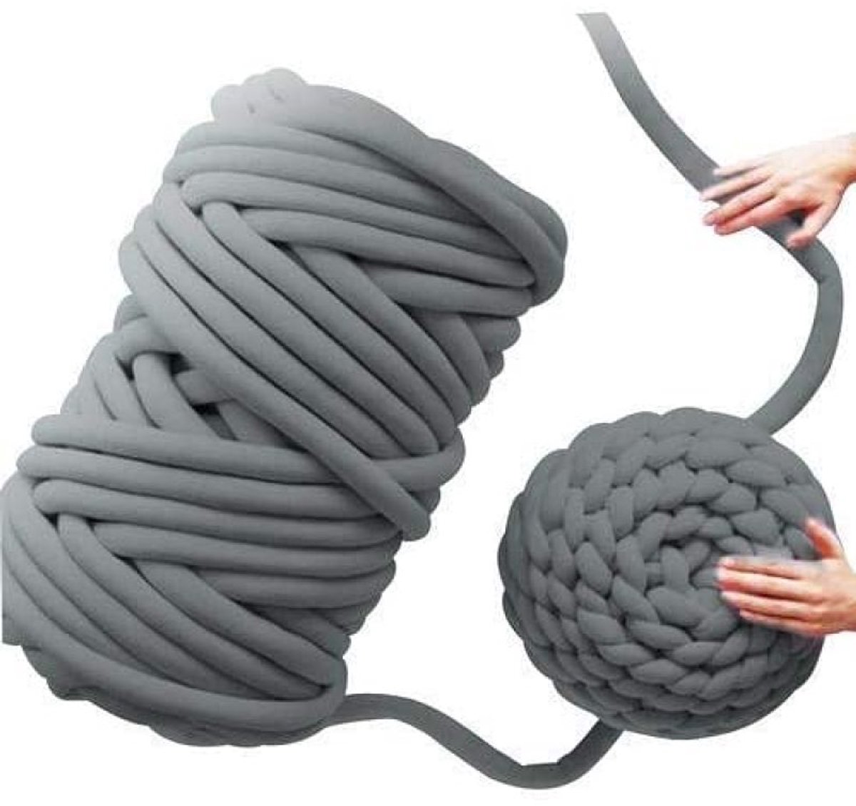 JeiibrZui Dik Garen - Fluweelgaren - Zacht & Rekbaar Voor Dekens En Kussens - 1 Stuk - Donkergrijs