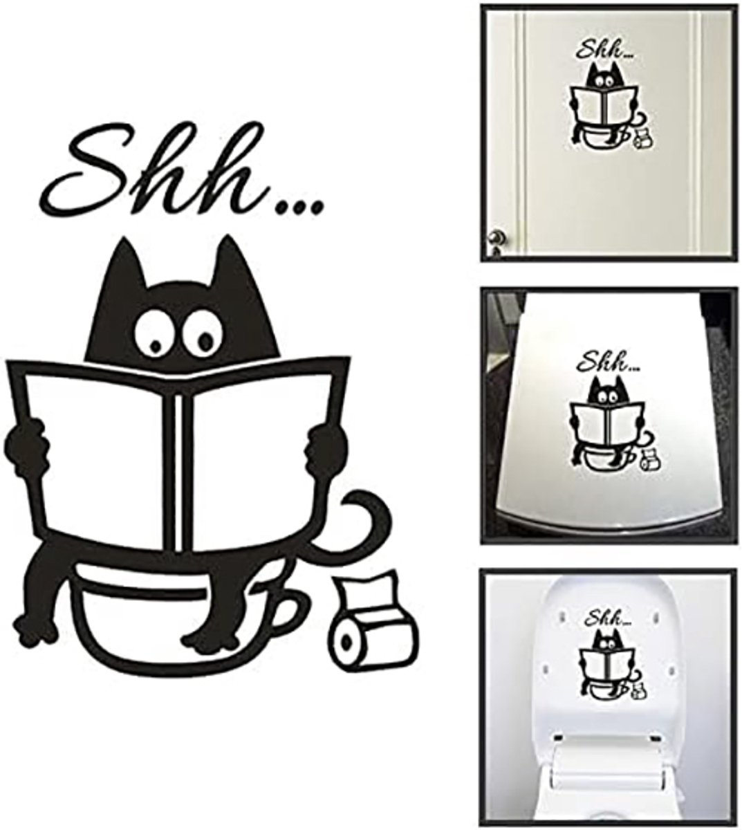 JeiibrZui Kattenstickers - Autostickers - Decoratieve Muurstickers Voor Huis En Auto - 1 Stuks - Zwart