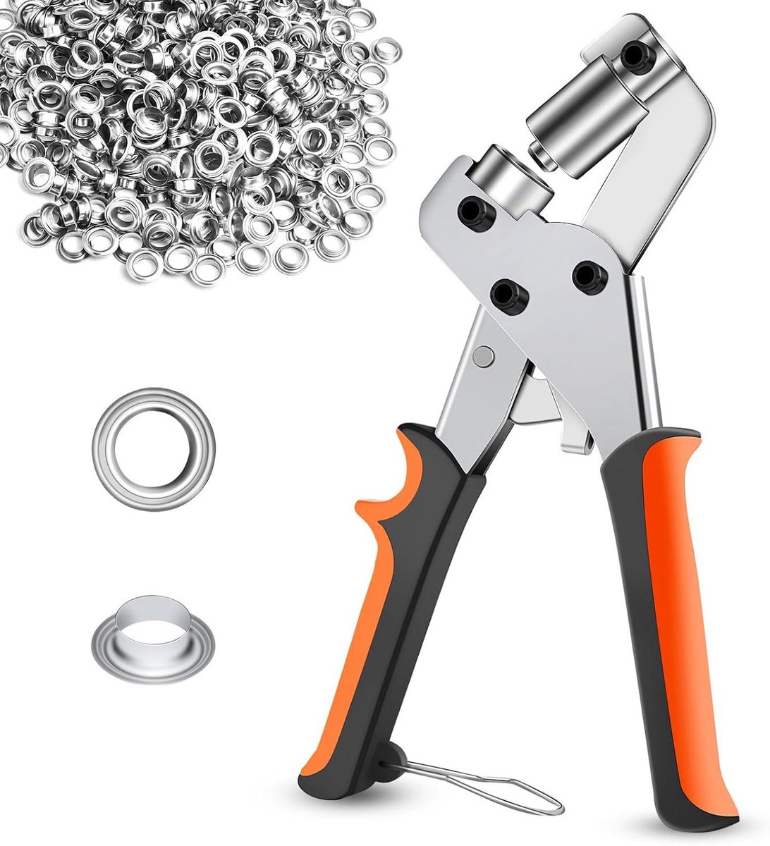 JeiibrZui Magnetische ringpons - Stoffen perforator - Eenvoudig te installeren met magnetische hechting en sterke druk - 301 stuks (1 set) - Geschikt voor zeilen - Zilver