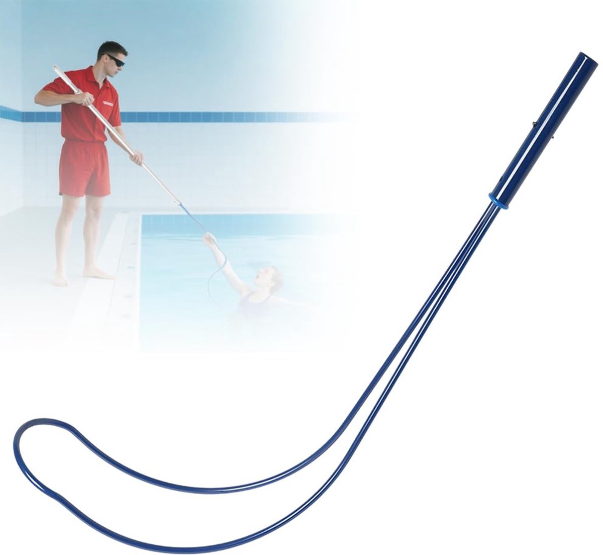 JeiibrZui Veiligheidshaak Voor Zwembad - Reddingshaak Voor Zwembad - Geschikt Voor Telescopische Stokken Lichtgewicht En Corrosiebestendig - 1 - Blauw