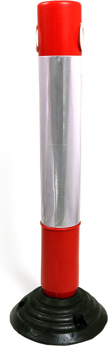 Flexibele zelfrichtende parkeerpaal met kettingogen - Rood - x x 800 mm- - Polyethyleen (PE) - - Voor binnen & buiten