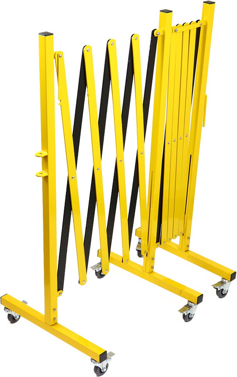 Harmonicahek op wieltjes - Geel & Zwart - x 500 cm / folded: 44 cm x 950 mm- - Steel - - Voor binnen & buiten