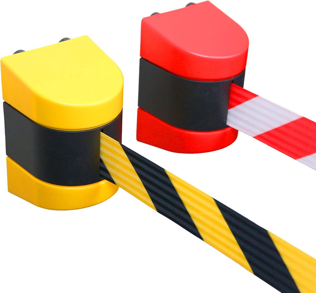 Magnetische spoel met afzetlint - Geel & Zwart - 1000 cm x x - - Acrylonitrile Butadiene Styrene (ABS) - - Voor binnen & buiten