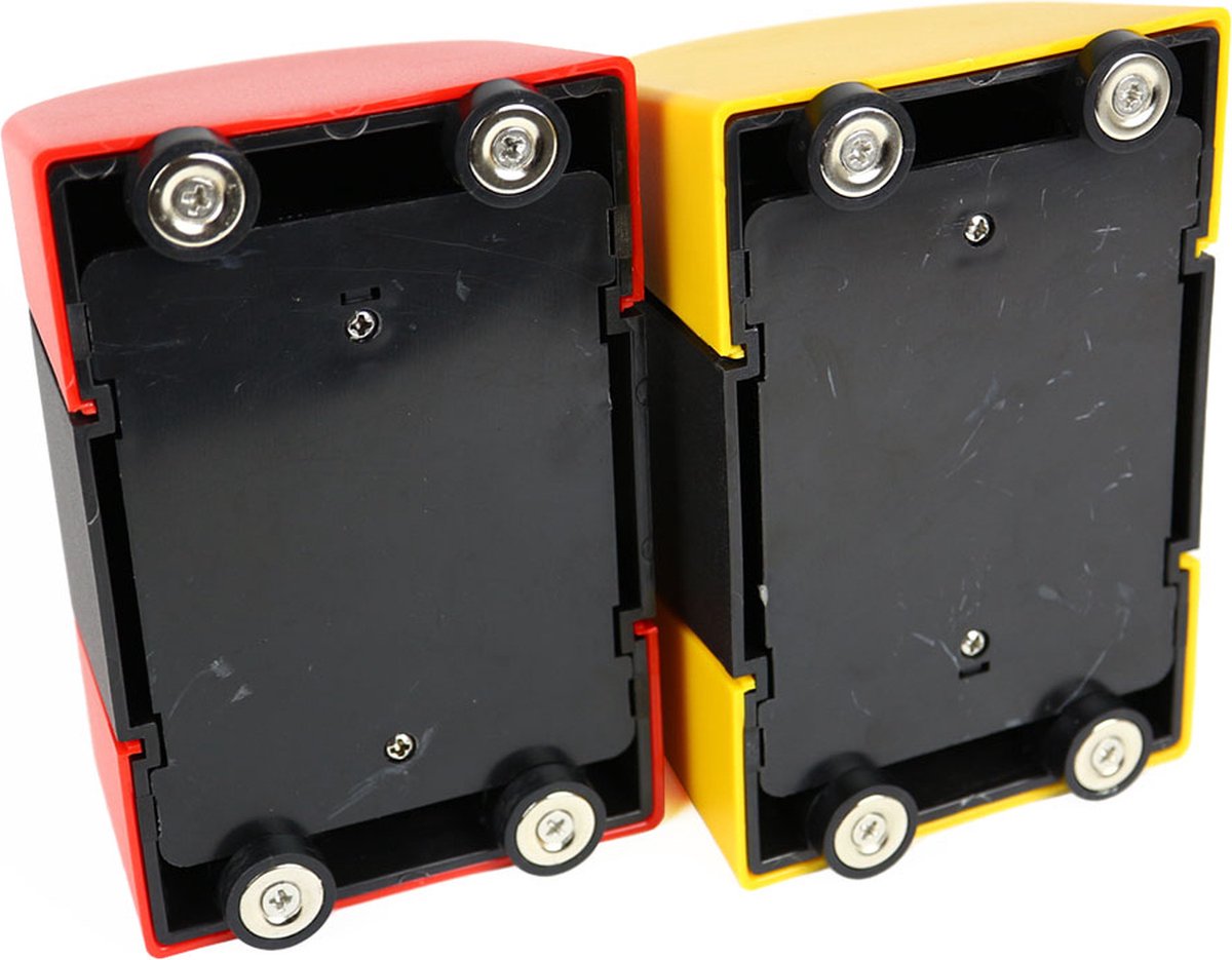 Magnetische spoel met afzetlint - Wit & Rood - 1000 cm x x - - Acrylonitrile Butadiene Styrene (ABS) - - Voor binnen & buiten