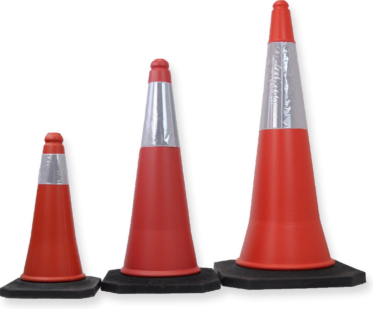 Rood-witte verkeerskegel - pylon - 500 mm hoog